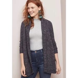 Anthropologie Rosie Neira Cardigan SP Blue Marled Open Oversized Small Petite